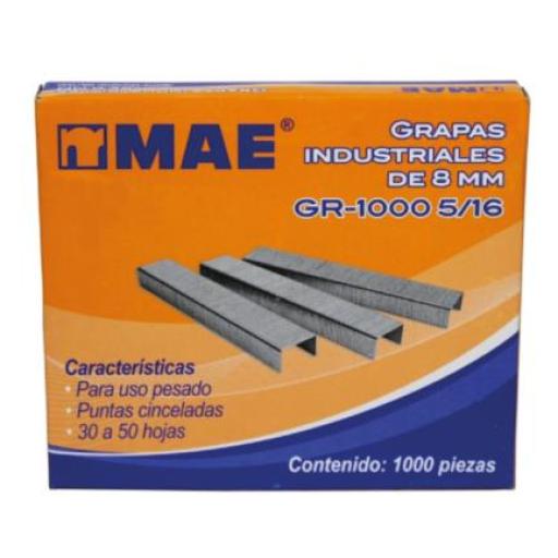 [MAE_GR-1000 #5/16] MAE GRAPA DE USO PESADO MAE 5/16 CAJA/100PZAS ( DE 30 A 50 HOJAS
