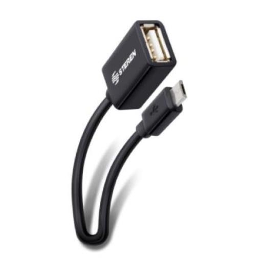 [STEREN_USB-455] Steren Cable OTG Steren para Smartpthone Android 10cm Color Negro
