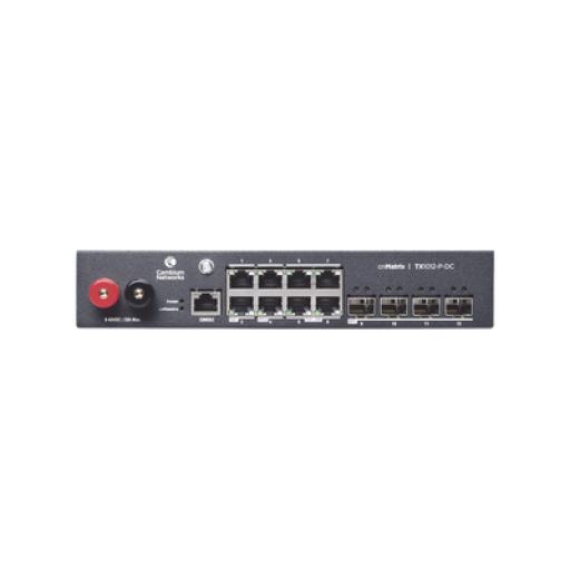 [CAMBIUMNETWORKS_MX-TX1012GXPA-20] Cambium Networks Switch cnMatrix WISP TX1012-DC-P de 8 puertos PoE y 4 SFP+, 170 W PoE Budget, Capa 2, gestión gratuita desde la nube, para corriente directa
