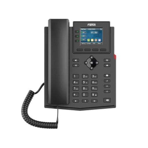 [FANVIL_X303P] Fanvil Teléfono IP empresarial para 4 líneas SIP con pantalla LCD de 2.4 pulgadas a color, Opus y conferencia de 3 vías, PoE.