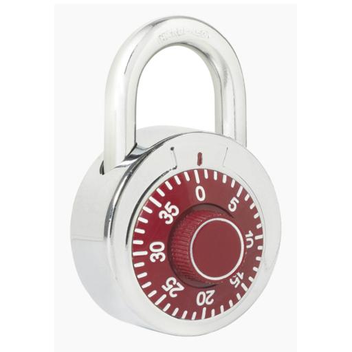 [LOCK_SYS-L26-S50-RJB] LOCK Candado de Combinación / Medida 50 mm/ Nivel de Seguridad 3 / Combinación de Disco / Color Rojo.