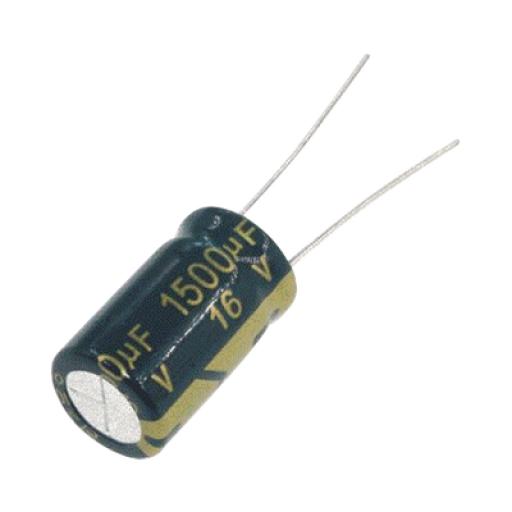 [SYSCOMPARTS_1500MF0016V] SYSCOM PARTS Capacitor Electrolítico de Aluminio, Radial de 1500 µFd, 16 Vcc, 105 °C, 10 x 20 mm.