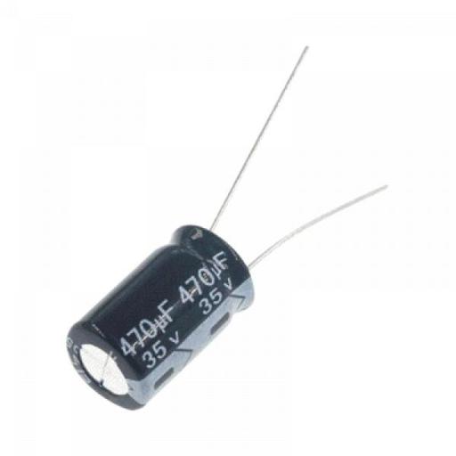 [SYSCOMPARTS_140XRL354470] SYSCOM PARTS Capacitor Electrolítico de Aluminio, Radial de 470 µFd, 35 Vcc, 105 °C, 10 x 20 mm.