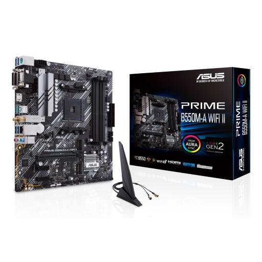 [ASUS_PRIME B550M-A WIFI II] Tarjeta madre ASUS Micro-ATX PRIME B550M-A WIFI S-AM4 AMD B550 128GB
