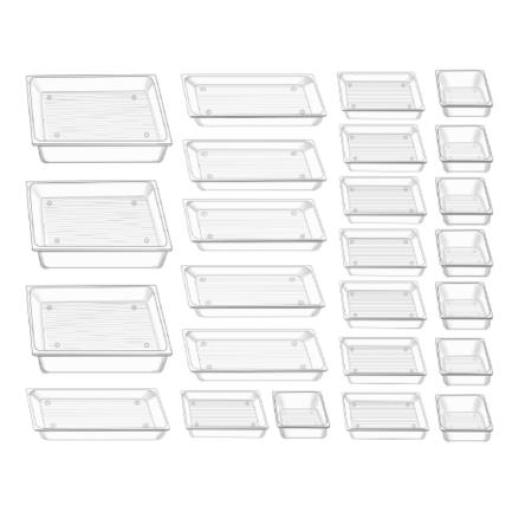 [NEXTEP_NE-625] Nextep Juego de 25 Organizadores para Cajón Nextep Transparente Pet