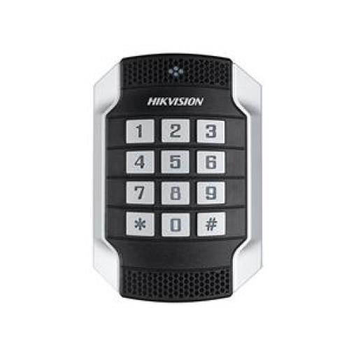 [HIKVISIONDIGITALTECHNOLOGY_DS-K1104MK] Hikvision Digital Technology Lector de Tarjetas MIFARE y Contraseñas / Wiegand W26 - W34 y RS-485 / IP65 / IK10 / Estetico y Facil de Utilizar / Indicador LED