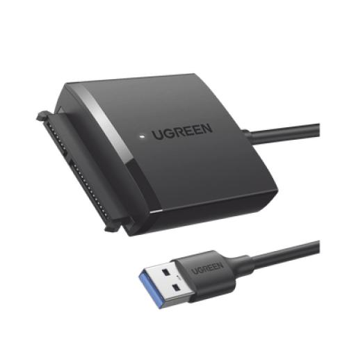 [UGREEN_60561] Ugreen Adaptador USB 3.0 a SATA III / Compatible con Disco Duro HDD y SSD de 2.5" y 3.5" de hasta 12 TB/ Velocidad USB 3.0 de hasta 5 Gbps / Alta Velocidad con UASP & TRIM / Cable de 50 cm