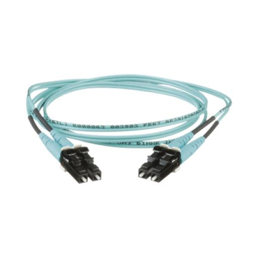 [PANDUIT_FX2ERLNLNSNM0.5] Panduit Jumper de Fibra Optica Multimodo 50/125 OM3, LC-LC Duplex, OFNR (Riser), Color Aqua, 0.50 Metros