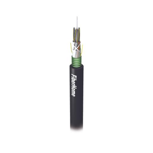 [FIBERHOME_GYFS-24C] FiberHome Kilómetro de Fibra Óptica para Exterior G.652D, Armada, Monomodo de 24 Hilos, Loose Tube, Color Negro
