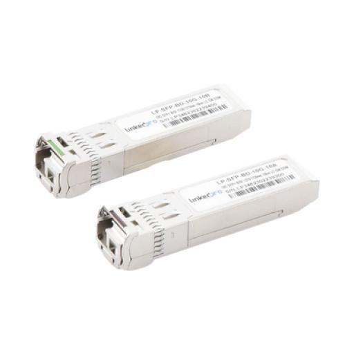 [LINKEDPROBYEPCOM_LP-SFP-BD-10G-10] LINKEDPRO BY EPCOM Transceptores Ópticos Bidireccionales SFP+ (Mini-Gbic) / Monomodo 1270 & 1330 nm / 10 Gbps / 10GBASE-BX / Conector LC/UPC Simplex / DDM / Hasta 10 km / 2 Piezas 