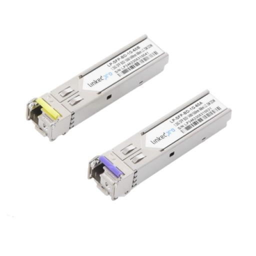 [LINKEDPROBYEPCOM_LP-SFP-BD-1G-60] LINKEDPRO BY EPCOM Transceptores Ópticos Bidireccionales SFP (Mini-Gbic) / Monomodo 1490 & 1550 nm / 1.25 Gbps / 1000BASE-BX / Conector LC/UPC Simplex / DDM / Hasta 60 km / 2 Piezas 
