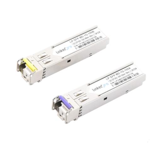 [LINKEDPROBYEPCOM_LP-SFP-BD-1G-100] LINKEDPRO BY EPCOM Transceptores Ópticos Bidireccionales SFP (Mini-Gbic) / Monomodo 1490 & 1550 nm / 1.25 Gbps / 1000BASE-BX / Conector LC/UPC Simplex / DDM / Hasta 100 km / 2 Piezas 