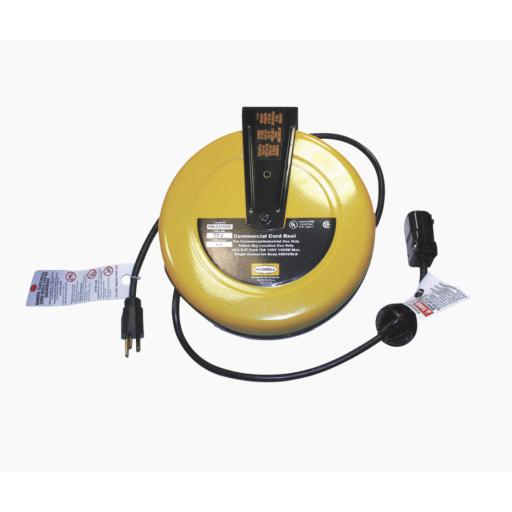 [HUBBELL_HUB-HBL-C25-163C] Hubbell Carrete de Cable comercial (16/3 rudo), para 125 V CA, 10 A, 7.6 m de longitud con conector HBL5969VBLK.