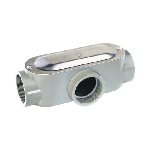 [RAWELT_OT-0097C] RAWELT Caja oval roscada tipo T de 1 1/4" (31.8 mm) incluye tapa y tornillos.