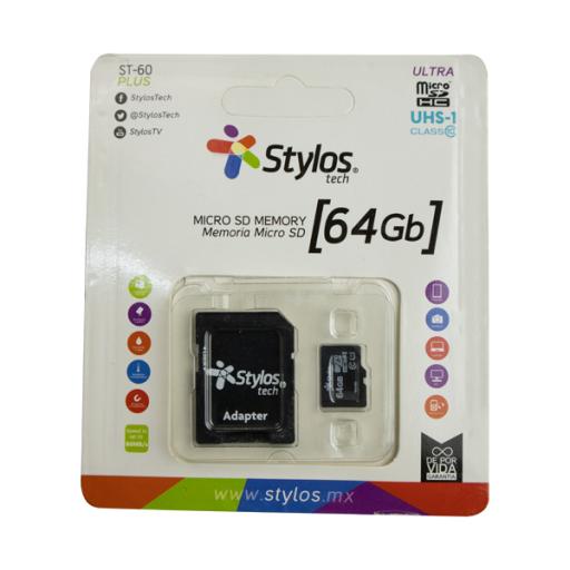 [STYLOS_STMSDA3B] Stylos MEMORIA MICRO SD STYLOS 64 GB UHS1 CON ADAPTADOR (STMSDA3B)