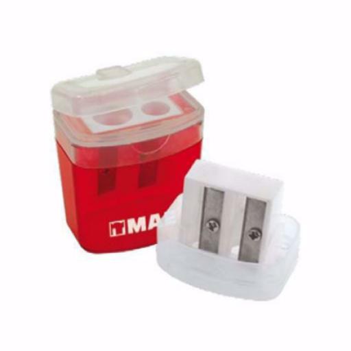 [MAE_SPD-2G] MAE Sacapuntas Mae SPD-2G Doble Depósito con Tapa Caja C/24 Pzas