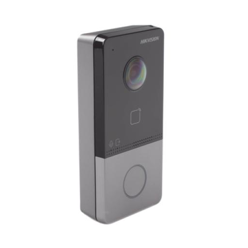 [HIKVISIONDIGITALTECHNOLOGY_DS-KV6113-WPE1(C)] Hikvision Digital Technology Videoportero IP 2 Megapixel / PoE Estandar / IP65  / Apertura desde Hik-connect / Soporta 1 Departamento y Hasta 6 Monitores / Soporta Tarjetas Mifare / 1 Salida Relay