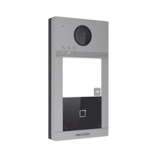 [HIKVISIONDIGITALTECHNOLOGY_DS-KV8113-WME1(C)] Hikvision Digital Technology Videoportero IP 2 Megapixel / Llamada y Apertura Remota desde App Hik-Connect / PoE / Exterior IP65 + Antivandalico IK08 / 1 Departamento / Apertura con Tarjeta / Soporta 2 Puertas y hasta 6 Monitores