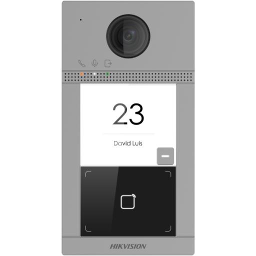 [HIKVISIONDIGITALTECHNOLOGY_DS-KV8113-WME1(C)] Hikvision Digital Technology Videoportero IP 2 Megapixel / Llamada y Apertura Remota desde App Hik-Connect / PoE / Exterior IP65 + Antivandalico IK08 / 1 Departamento / Apertura con Tarjeta / Soporta 2 Puertas y hasta 6 Monitores