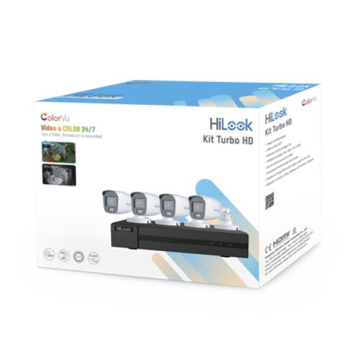 [HIKVISIONDIGITALTECHNOLOGY_HL-1080-CV/A] Hikvision Digital Technology Kit TurboHD 1080p / DVR 4 Canales / 4 Cámaras Bala ColorVu con Micrófono Integrado / Fuente de Poder / Accesorios de Instalación