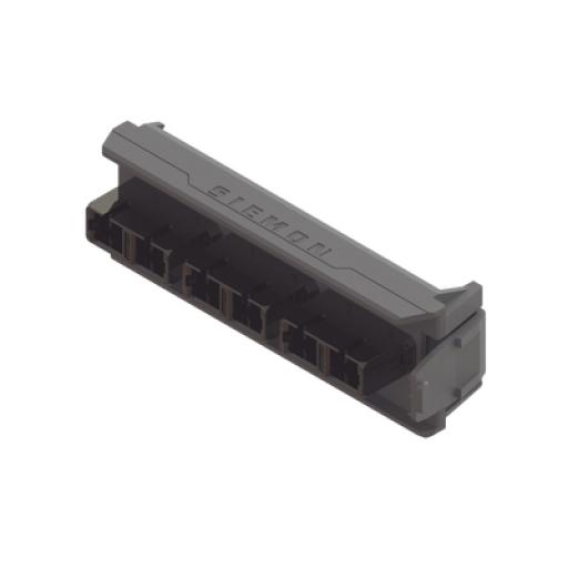 [SIEMON_LVA06-SCB-BM-A] Siemon Placa Acopladora LightVerse, 3 Conectores Dúplex SC, Acepta hasta 6 hilos de fibra Monomodo o Multimodo (No Shuttered)