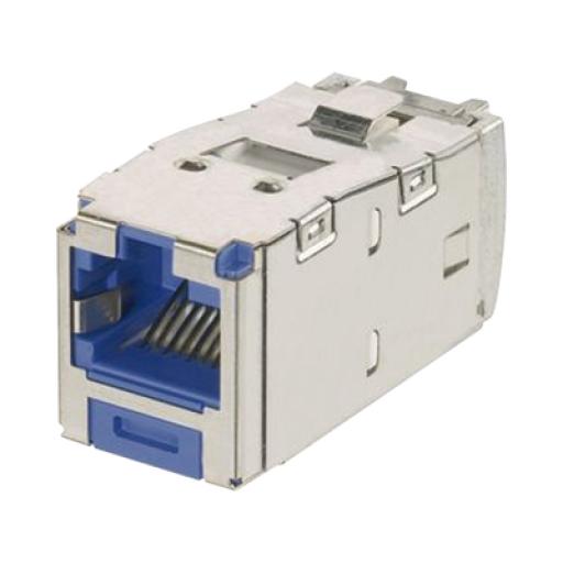 [PANDUIT_CJSK6X88TGBU] Panduit Conector Jack RJ45 Blindado, Llaveado Azul, Estilo TG, Mini-Com, Categoría 6A, de 8 posiciones y 8 cables, Color Azul