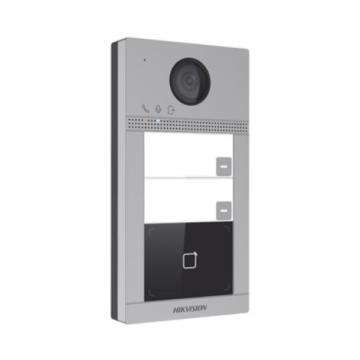 [HIKVISIONDIGITALTECHNOLOGY_DS-KV8213-WME1(C)] Hikvision Digital Technology Videoportero IP 2 Megapixel / Llamada y Apertura Remota desde App Hik-Connect / PoE / Exterior IP65 + Antivandalico IK08 / 2 Departamentos / Apertura con Tarjeta / Soporta 2 Puertas y hasta 6 Monitores