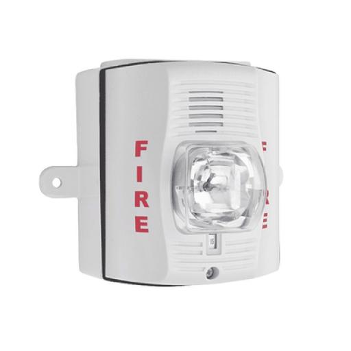 [SYSTEMSENSOR_P2WK] System Sensor Sirena con Lámpara Estroboscópica para Exterior / a 2 Hilos / Configuración Estroboscópica Seleccionable / Color Blanco 