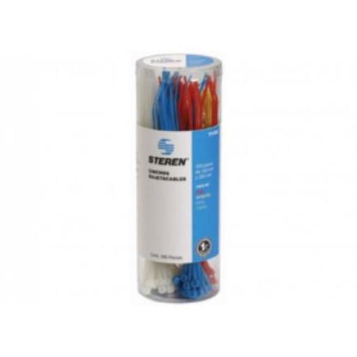 [STEREN_TY300] Steren Estuche Steren con 300 Cinchos Sujetacables Colores Surtidos