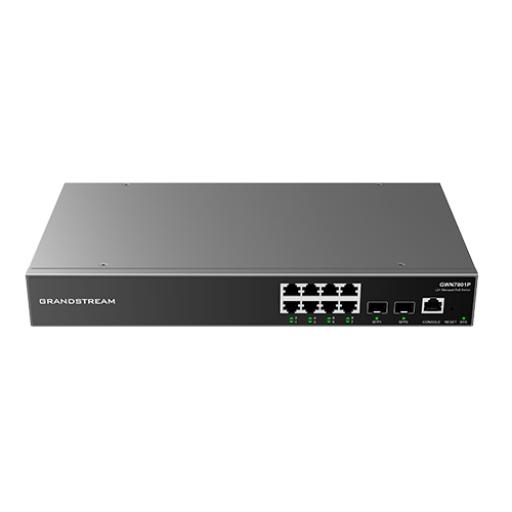 [GRANDSTREAMNETWORKS_GWN7801] Grandstream Networks Switch Gigabit Administrable / 8 puertos 10/100/1000 Mbps + 2 Puertos SFP Uplink / Compatible con GWN Cloud.