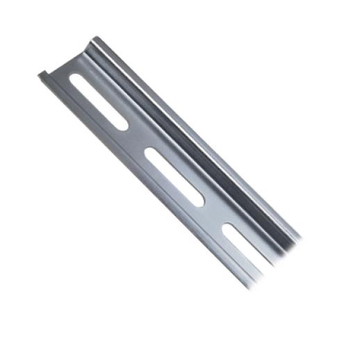 [SYSCOMPARTS_SYSRD2M] SYSCOM PARTS Riel DIN Estándar de 35 mm Ranurado. 2 metro de longitud. Fabricado en Acero.
