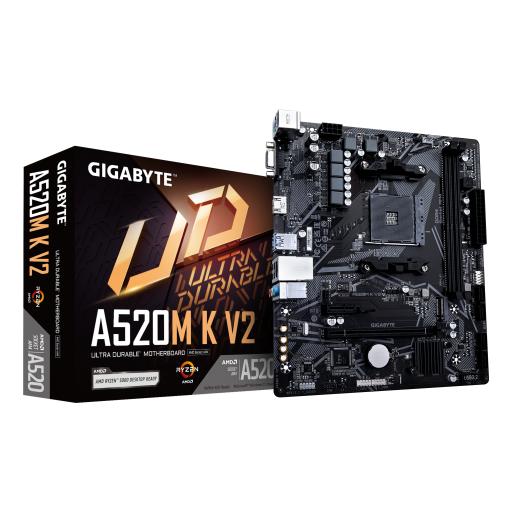 [GIGABYTE_A520M K V2] Tarjeta Madre Gigabyte Micro-ATX A520M K V2 S-AM4 AMD A520