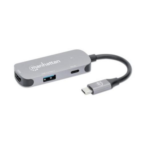 [MANHATTAN_130707] Docking Station USB-C a HDMI Manhattan Gris.