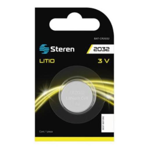 [STEREN_BAT-CR2032] Steren Pila de Litio Steren Tipo Botón CR2032 Capacidad 210 mAh