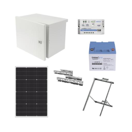 [SYSCOM_KITPVCCTVSE] Syscom Kit de Alimentación PV para CCTV 12 Vcc Hasta Máximo 14 Watts para Cámara y Enlace
