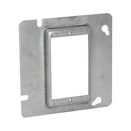 [RACO_HUB-837] Raco Sobretapa Cuadrada Galvanizada  de 4 11-16", realce de 1/2".