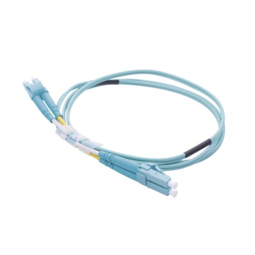 [LINKEDPROBYEPCOM_LP-FOM4-LCLC-R01] LINKEDPRO BY EPCOM Jumper de Fibra Óptica Multimodo OM4 50/125 LC-LC OFNR (Riser), 2.0 mm, Dúplex, Aqua, 1 metro