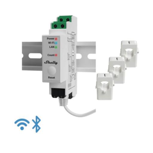 [SHELLY_SHELLYPRO3EM] SHELLY Medidor Trifásico de Corriente Alterna / WIFI / industrial y residencial / Nube P2P