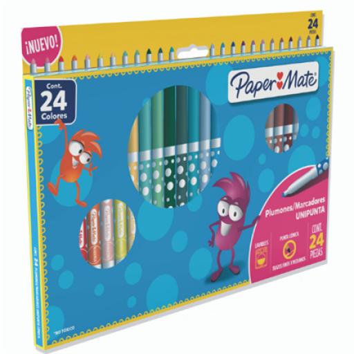 [PAPERMATTE_2136338] PAPERMATTE  Plumones Papermate Unipunta Colores Surtidos C/24 Pzas