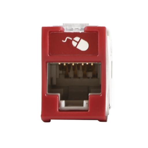 [SIEMON_U6A-H03NS] Siemon Jack UltraMAX Cat6A, UTP, Montaje híbrido en Placa de Pared (Plano y Angulado), Color Rojo, Punch Down
