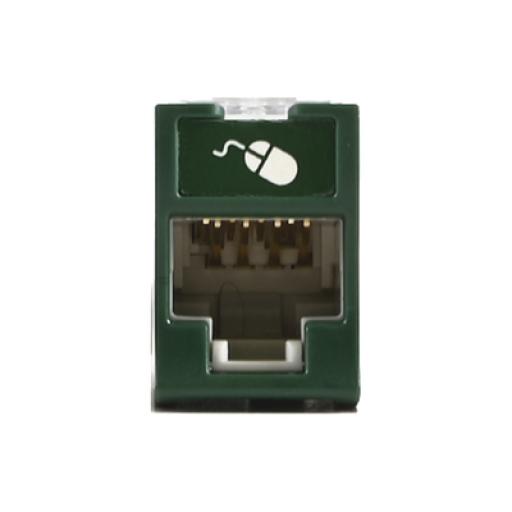 [SIEMON_U6A-H07NS] Siemon Jack UltraMAX Cat6A, UTP, Montaje híbrido en Placa de Pared (Plano y Angulado), Color Verde, Punch Down