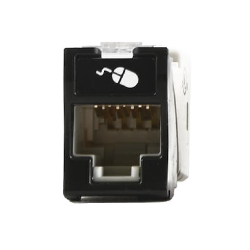 [SIEMON_U5-H01NS] Siemon Jack UltraMAX Cat5e, UTP, Montaje híbrido en Placa de Pared (Plano y Angulado), Color Negro, Punch Down