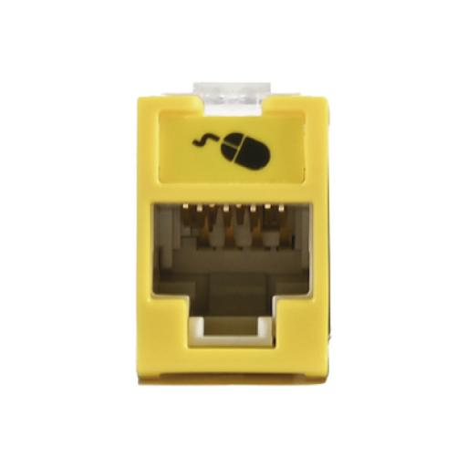 [SIEMON_U6A-H05NS] Siemon Jack UltraMAX Cat6A, UTP, Montaje híbrido en Placa de Pared (Plano y Angulado), Color Amarillo, Punch Down