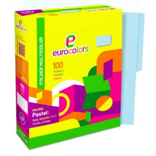 [MAPASA_PU0032] Mapasa Folder Mapasa Carta Multicolor Color Azul Pastel Pqte 100F