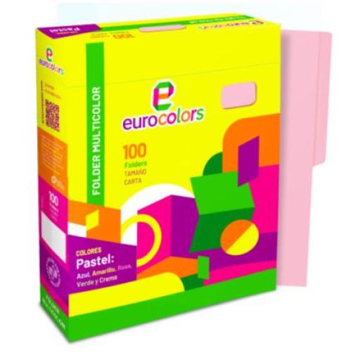 [MAPASA_PU0034] Mapasa Folder Mapasa Carta Multicolor Color Rosa Pastel Pqte 100F