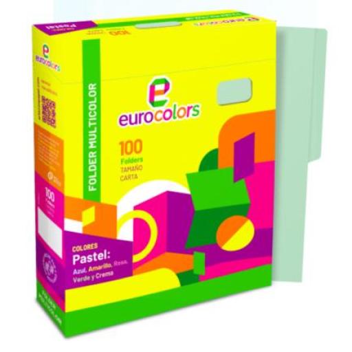 [MAPASA_PU0035] Mapasa Folder Mapasa Carta Multicolor Color Verde Pastel Pqte 100F