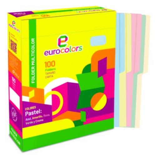 [MAPASA_PU0037] Mapasa Folder Mapasa Carta Multicolor Color Arcoiris Pastel Pqte 100F
