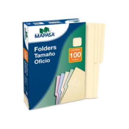 [MAPASA_PU0058] Mapasa Folder Mapasa Oficio Multicolor Color Crema Pqte 100F