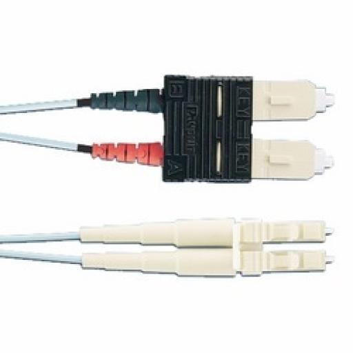 [PANDUIT_FZ2ERLNSNSNM001] Panduit Jumper de Fibra Optica Multimodo 50/125 OM4, LC-SC Duplex, OFNR (Riser), Color Aqua, 1 Metro