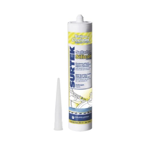 [SURTEK_SYS-113-452] Surtek Silicón Para Baños y Cocinas /Color Blanco / Contenido 280 ml.